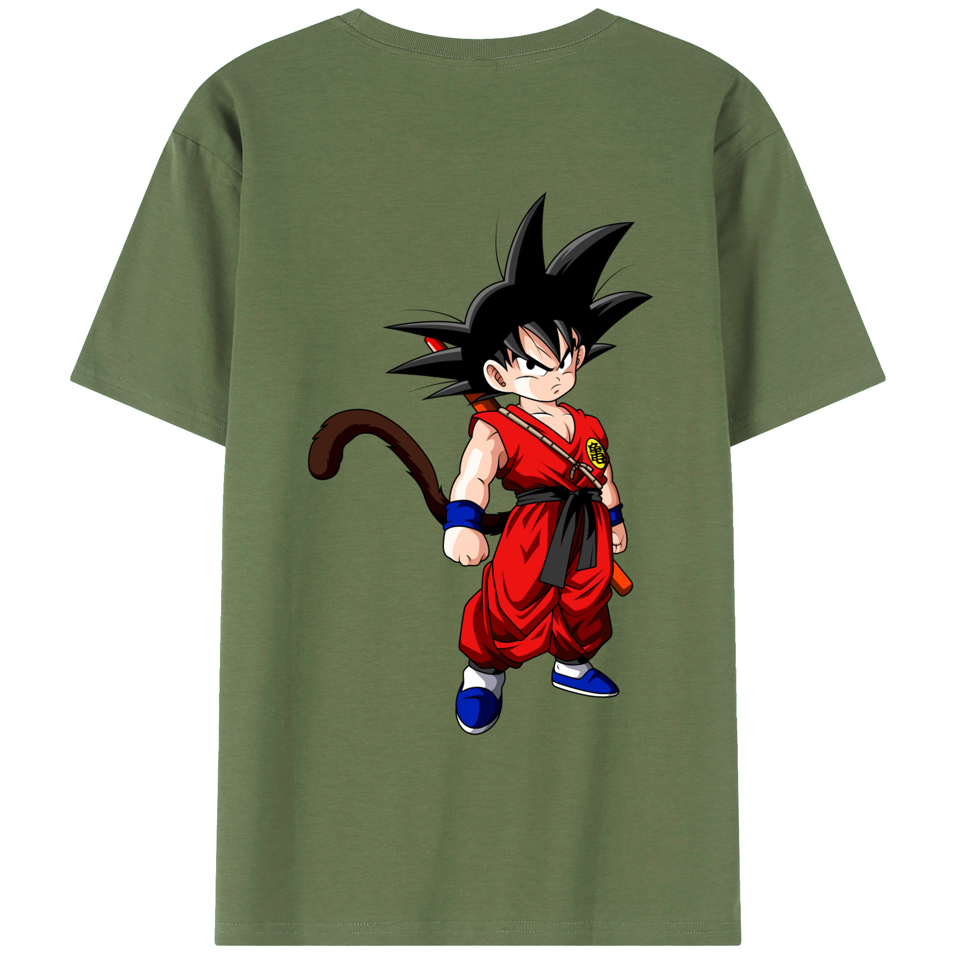（画像用） ドラゴンボール 孫悟空（そん ごくう）Son Goku カカロット DRAGON BALL Kakarotto 綿100％ メンズ半袖Tシャツ（バックプリント） 通気性